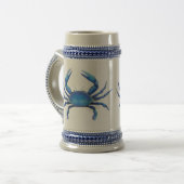 Chesapeake-blaue Krabbe Stein Bierglas (Vorderseite Links)
