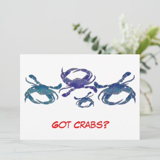Chesapeake-blaue Krabben Einladung (Stehend Vorderseite)
