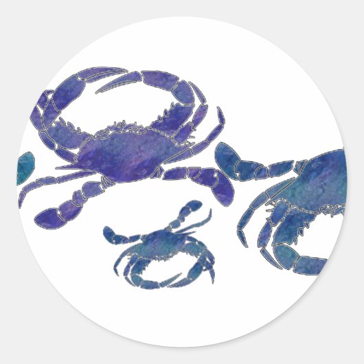 Chesapeake Blue Crabs Runder Aufkleber (Vorderseite)
