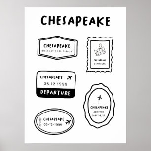 Chesapeake - Briefmarke für Reisen   Vintag Poster