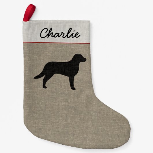 Chesapeake-Bucht-Retriever-Silhouette Chessie Hund Kleiner Weihnachtsstrumpf (Vorderseite)
