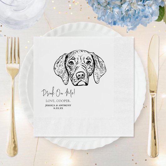Chesapeake Dog Custom Dog Wedding Napkins Serviette