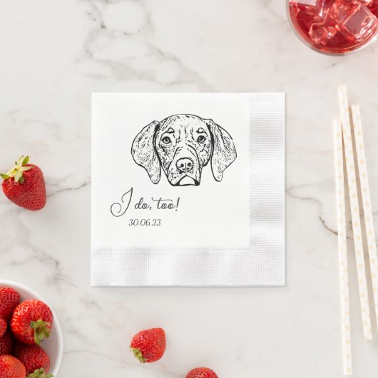 Chesapeake Dog I do to Custom Dog Wedding Napkins Serviette (Beispiel)