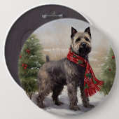 Chesapeake Dog in Schnee Weihnachten Button (Vorne & Hinten)