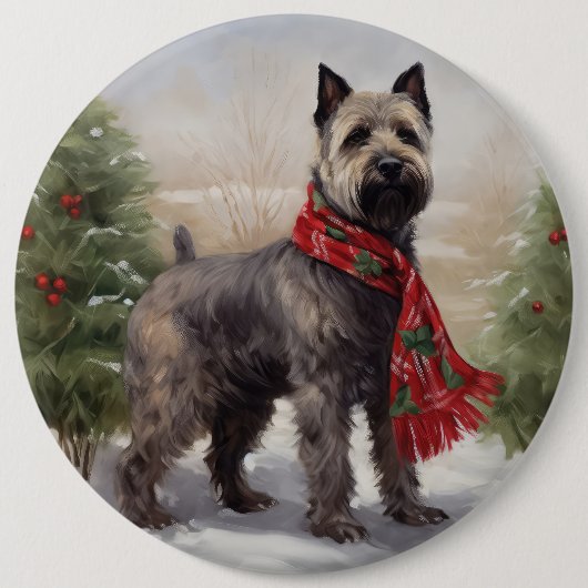 Chesapeake Dog in Schnee Weihnachten Button (Vorderseite)