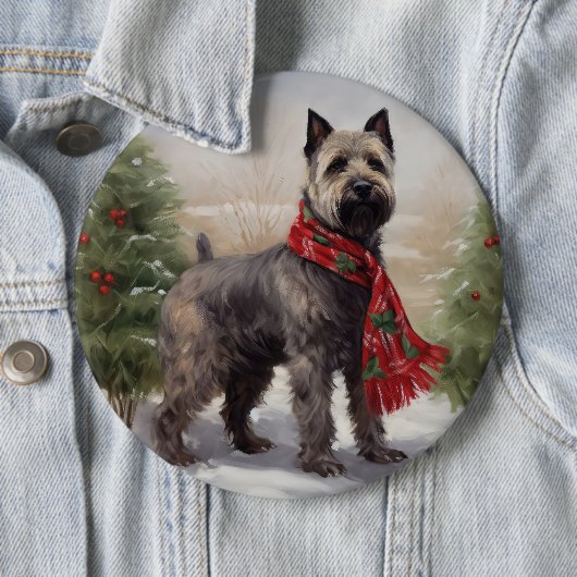 Chesapeake Dog in Schnee Weihnachten Button (Beispiel)