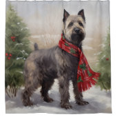 Chesapeake Dog in Schnee Weihnachten Duschvorhang (Vorderseite)