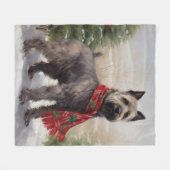 Chesapeake Dog in Schnee Weihnachten Fleecedecke (Vorderseite (Horizontal))