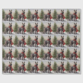 Chesapeake Dog in Schnee Weihnachten Geschenkpapier (Flach)