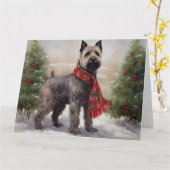 Chesapeake Dog in Schnee Weihnachten Karte (Gelbe Blume)
