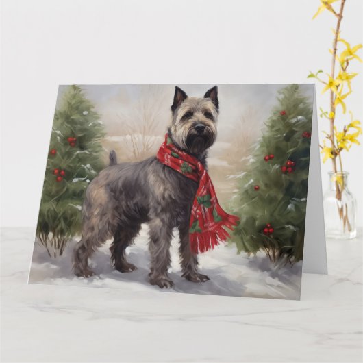 Chesapeake Dog in Schnee Weihnachten Karte (Gelbe Blume)