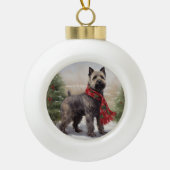 Chesapeake Dog in Schnee Weihnachten Keramik Kugel-Ornament (Vorderseite)