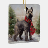 Chesapeake Dog in Schnee Weihnachten Keramikornament (Rechts)