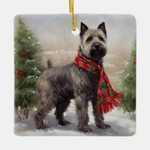 Chesapeake Dog in Schnee Weihnachten Keramikornament