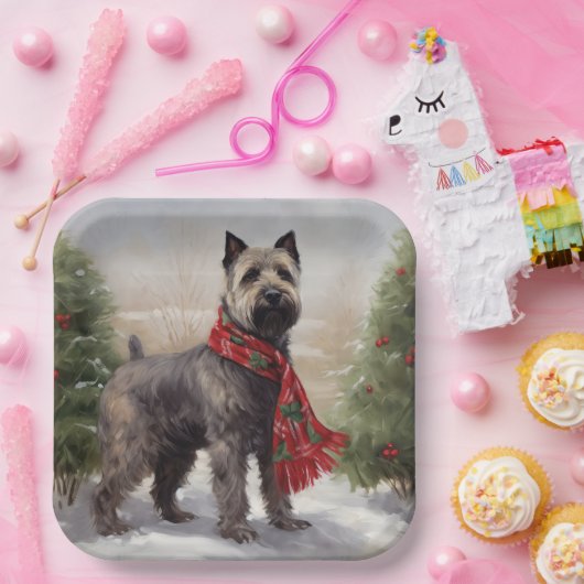 Chesapeake Dog in Schnee Weihnachten Pappteller (Party)