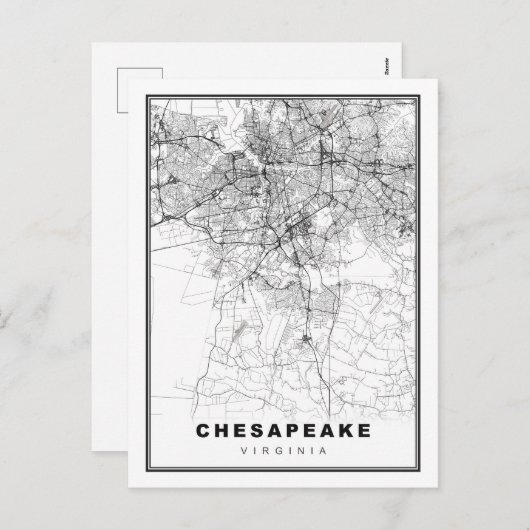 Chesapeake Map Feiertagspostkarte (Vorne/Hinten)