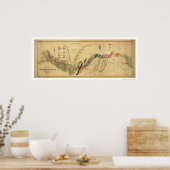 Chesapeake & Ohio Bahnkarte 1872 Poster (Küche)