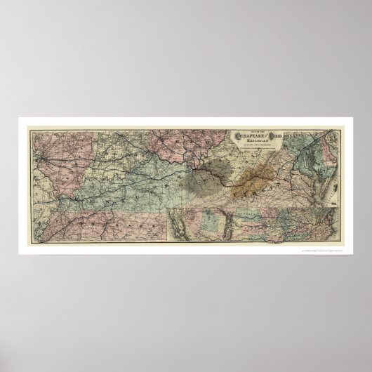 Chesapeake & Ohio Bahnkarte 1873 Poster (Vorne)