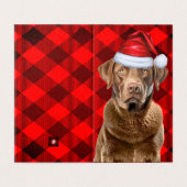 Chesapeake Retriever Karierter Weihnachtsfeiertag (Außenseite Aufgefaltet)