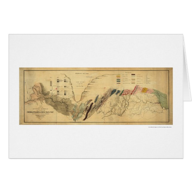 Chesapeake u. Ohio-Eisenbahn-Karte 1872 (Vorderseite (Horizontal))