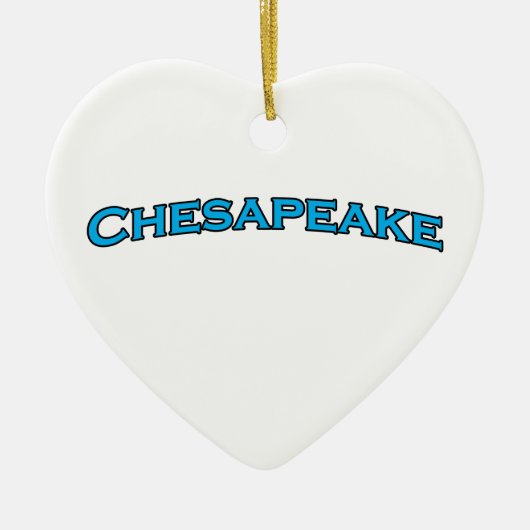 Chesapeake-Virginia gewölbtes Text-Logo Keramikornament (Vorne)