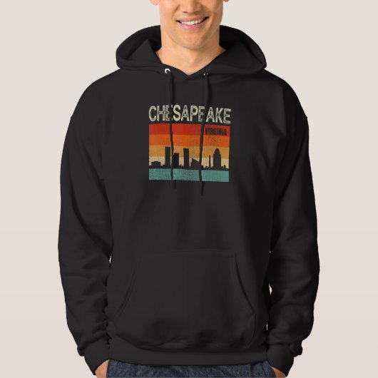 Chesapeake Virginia Town Skyline Hoodie (Vorderseite)