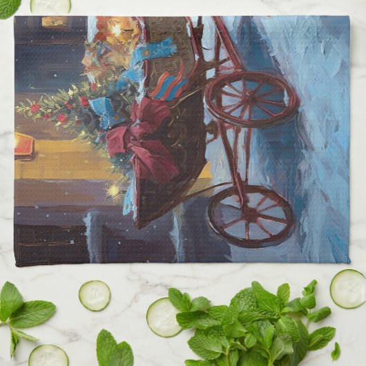 Chesapeake Weihnachtsfeiertage Geschirrtuch (Gefaltet)