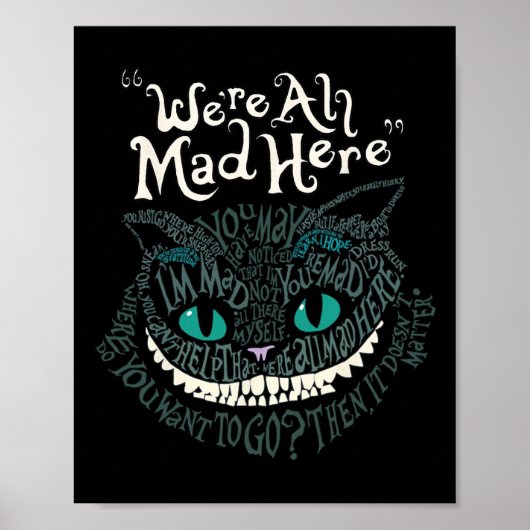 Cheshire Alice Cat Wir sind alle Mad Here Wonderla Poster (Vorne)