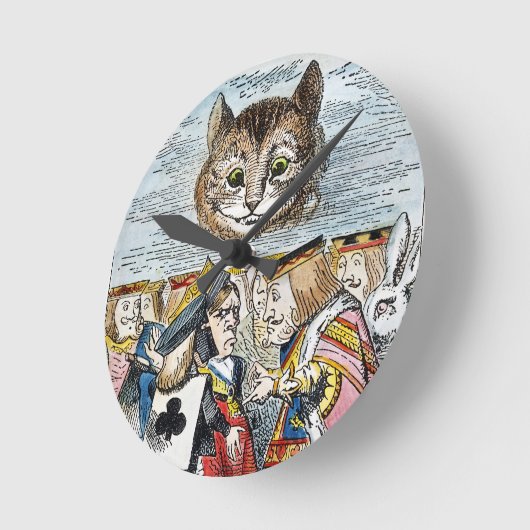 Cheshire Cat, 1865 Runde Wanduhr (Winkel)