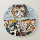 Cheshire Cat, 1865 Rundes Kissen (Vorderseite)