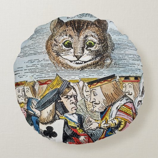 Cheshire Cat, 1865 Rundes Kissen (Rückseite)
