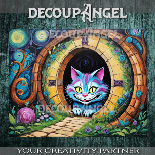 Cheshire Cat #1 - Decoupage- Seidenpapier
