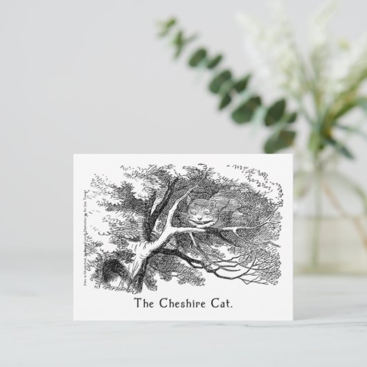 Cheshire Cat Alice im Wunderland Art Card Postkarte (Stehend Vorderseite)