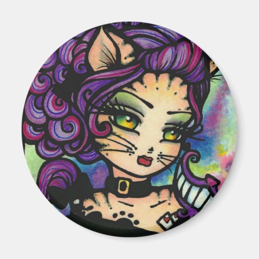 Cheshire Cat Alice im Wunderland Art Hannah Lynn Magnet (Vorne)