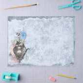 Cheshire Cat Alice im Wunderland Blue Decoupage Seidenpapier (Basteln)