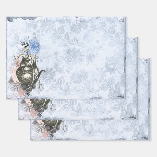 Cheshire Cat Alice im Wunderland Blue Geschenkpapier Set (Set)