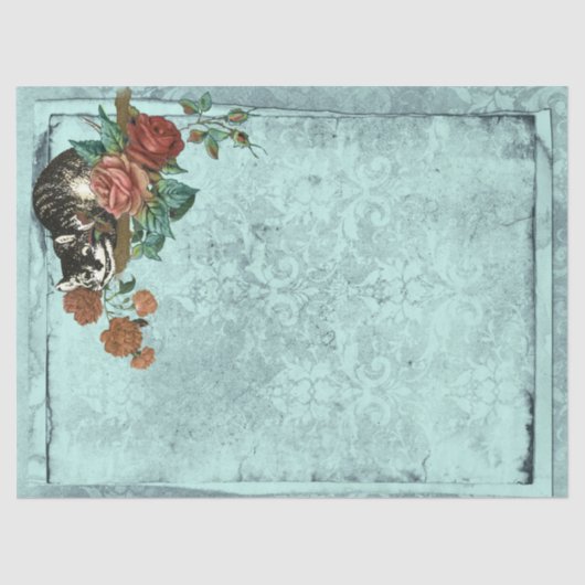 Cheshire Cat Alice im Wunderland Decoupage Seidenpapier (Vorderseite)