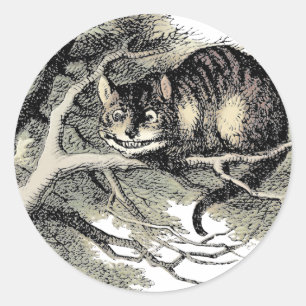 Cheshire-Cat Alice im Wunderland Klassiker Runder Aufkleber