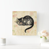 Cheshire Cat Alice im Wunderland Kunst, Dichtung u Quadratische Wanduhr (Zuhause)