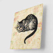 Cheshire Cat Alice im Wunderland Kunst, Dichtung u Quadratische Wanduhr (Winkel)
