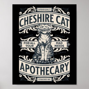 Cheshire Cat - Alice im Wunderland Vintag Book De Poster