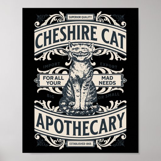 Cheshire Cat - Alice im Wunderland Vintag Book De Poster (Vorne)