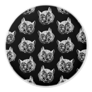Cheshire Cat Alice im Wunderland Vintage Art Keramikknauf