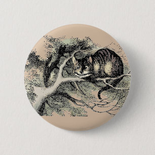Cheshire Cat Alice Wonderland Classic Button