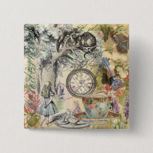 Cheshire Cat Alice Wonderland Classic Button