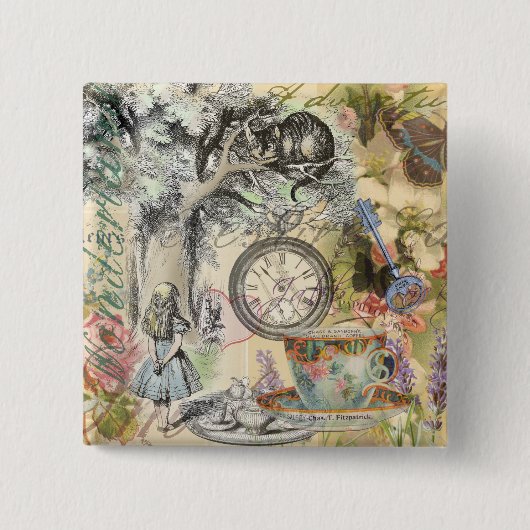 Cheshire Cat Alice Wonderland Classic Button (Vorderseite)
