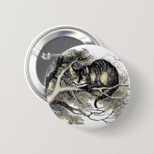 Cheshire Cat Alice Wonderland Classic Button (Vorne & Hinten)