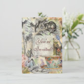 Cheshire Cat Alice Wonderland Classic Einladung (Stehend Vorderseite)
