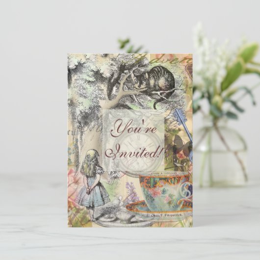 Cheshire Cat Alice Wonderland Classic Einladung (Stehend Vorderseite)