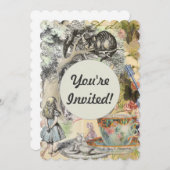 Cheshire Cat Alice Wonderland Classic Einladung (Vorne/Hinten)